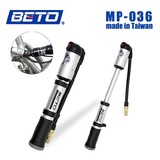 包邮台湾BETO-mp-036自行车打气筒双气缸前叉减震打气筒附压力表