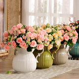 欧式仿真花桌摆套装客厅摆件装饰花摆设高质饰品结婚绢花摆设花卉