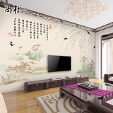 电视背景墙纸 中式客厅定制大型壁画卧室3d壁纸无纺布墙布 柳古韵
