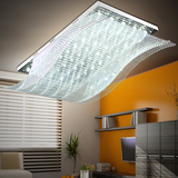 长方形客厅卧室创意水晶灯现代简约LED调光变色过道天花吸顶吊灯