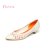 Daphne/达芙妮2015女鞋正品 时尚低跟镂空尖头潮流单鞋1015101007