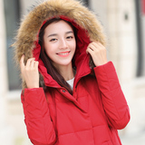卧雪2015新款冬装韩版超大毛领羽绒服女中长款A版加厚大码外套潮