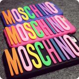 时尚moschino彩色立体字母iphone6plus手机壳苹果5/5S硅胶保护套