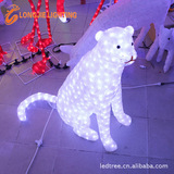 高：80cm 宽：65cm LED圣诞白色雪豹  3D拉丝造型灯 发光动物灯