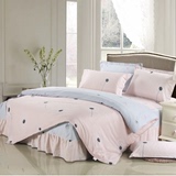 床裙式四件套 纯色全棉纯棉布保暖1.51.82.0米床上用品