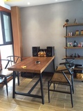 铁艺古典中式实木家用餐椅酒店餐厅咖啡厅餐桌椅书房宜家椅子