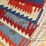 手工织造kilim50x80羊毛地垫地毯/门垫/挂毯/波西米亚风/清新北h