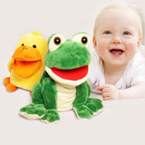 青蛙手偶嘴巴能动儿童玩具布娃娃鸭子毛绒公仔儿童早教安抚玩偶