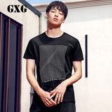 GXG男装 2016夏季新品   修身款纯棉印花圆领短袖T恤男#62844015
