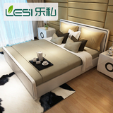 现代简约宜家双人床1.5 1.8米高箱板式床烤漆储物收纳床卧室家具