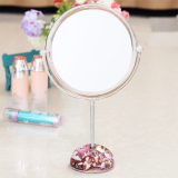 台式化妆镜公主镜 欧式镜子8英寸梳妆镜 大号双面镜 反面3倍放大