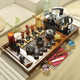 茶具套装组合实木茶盘电磁炉四合一整套功夫茶道紫砂冰裂陶瓷家用