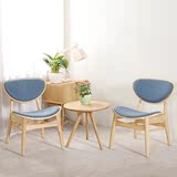 日式实木休闲椅茶几三件套橡木阳台桌椅组合现代简约客厅沙发椅