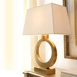 美式奢华时尚创意金色铁艺卧室床头台灯欧式复古客厅大气样板房灯