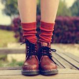 秋冬打底袜子女棉袜纯色复古堆堆袜子学生短靴袜子加厚保暖女袜子