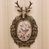 欧式复古创意小鸟壁饰 美式乡村鹿头壁挂 树脂墙壁挂件家居装饰品