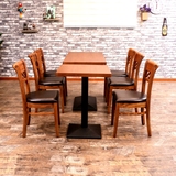 餐厅桌便宜实惠快餐桌椅酒店桌椅实木咖啡厅桌椅组合饭店桌椅批发