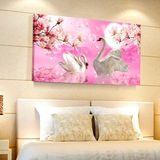 现代简约水晶无框装饰画单幅卧室床头挂画餐厅玄关墙画壁画 天鹅
