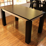 餐台时尚简约餐桌饭桌 现代时尚钢化玻璃面大气 黑色橡木KUKA150T