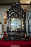 西洋欧洲古玩古董 收藏品 19世纪英国古董钟表镶嵌雕刻座钟66