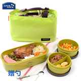 韩国乐扣乐扣手提包饭盒袋学生白领分格便当包带饭盒餐包四件套