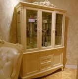 欧美式酒柜 美式实木三门酒柜 古典玻璃酒柜 经典带抽置物柜