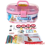 磁力棒318件桶装儿童积木磁性玩具益智3-6周岁4-5-8岁男女孩