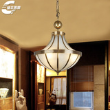 欧式复古全铜吊灯家装艺术铜质灯具创意设计玻璃灯饰古典室内铜灯