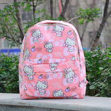 韩版帆布女书包软妹子粉色hello kitty背包中小学生双肩包学院风
