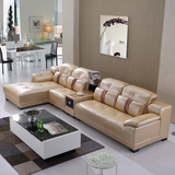 顾家时尚实木真皮转角沙发客厅组合现代简约大小户型沙发带储物