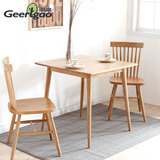 小方桌全实木橡木 正方形餐桌北欧简约餐厅家具原木色小户型饭桌