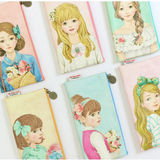 正品韩国wannathis可爱甜美女孩笔袋文具包皮质笔刷化妆收纳包