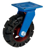 12寸超重型橡胶轮加重万向轮尼龙万向轮聚氨脂轮定向轮手推车轮子