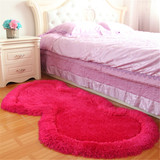 现代时尚公主房婚房卧室床边毯家用心形房间小地毯柔软弹力丝地毯