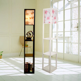现代简约木质宜家创意卧室落地灯立式台灯温馨置物架灯客厅落地灯