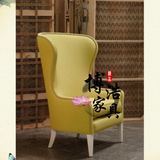 欧式布艺软包单人沙发黄色客厅休闲沙发时尚上海家具定制单人沙发