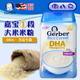 美国直邮 Gerber嘉宝 1段大米米粉米糊 含DHA益生菌 辅食 227g