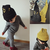 秋冬款 儿童毛线帽 宝宝针织帽 奶嘴帽  韩国帽子0-3岁