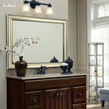 欧式浴室镜 复古卫浴镜 方形化妆装饰镜玄关 卫生间镜子定制镜子