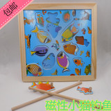 热销幼儿园益智玩具 磁性玩具盘木质小猫钓鱼拼图 木制钓鱼玩具