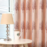 【埃菲尔】新品发财树遮光窗帘简约现代卧室客厅窗帘成品布纱定制