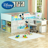 迪士尼 多功能组合儿童床 男孩米奇汽车 半高床组合床 带书桌衣柜
