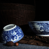 景德镇陶瓷中式厨房米饭碗家用青花瓷餐具套装古典园林