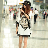 韩版夏季新款胖MM超大码女装个性印花宽松蝙蝠袖短袖棉T恤上衣