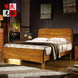 实木床1.2米单人床橡木儿童床成人1米2小床1.5米双人床现代简约