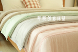 呼吸创意床品 100%棉功能性清爽简约纯色空调休闲电视毯