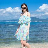 2016新款波西米亚沙滩裙雪纺抹胸裙多穿裙海边度假短裙