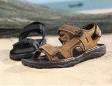 外贸原单特价夏日休闲男士户外沙滩涉水凉鞋 头层牛皮鞋防滑透气