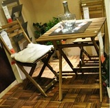 北京宜家代购 阿霍蒙 折叠餐桌子靠背餐椅 实木洋槐木户外家具