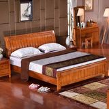 家具实木床双人床 1.8米1.5米1.2米床架 结婚大床橡木童床包邮888